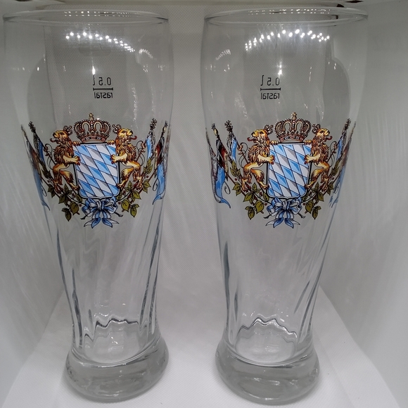 rastal Other - Rastal 2 Pilsner Beer Glasses Lion's Crest